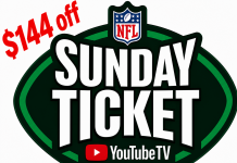 NFL Sunday Ticket at $144 off